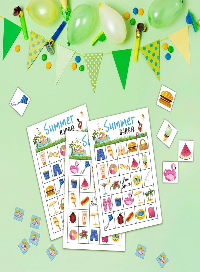 Levitatinyear Summer Bingo Game, Tropical Summer Themed Party Games with 24 Players, Hawaiian Supplies Activities, Luau Aloha Party Favors for Adults Family - Image 3